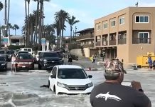 El fuerte oleaje provocado por el huracán Marie inundó ciudades costeras de California y genera peligrosas corrientes